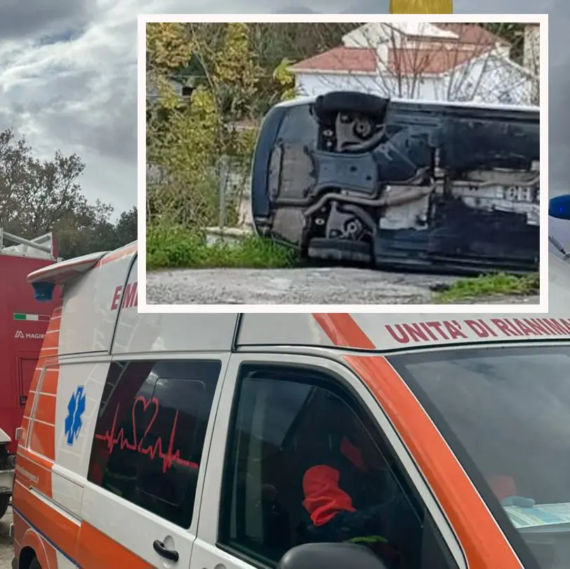 Paola, dopo un violento incidente giovane estratto da un’auto ribaltata