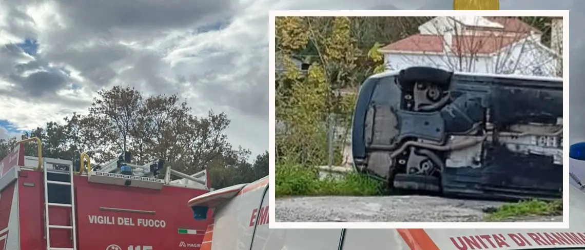 Paola, dopo un violento incidente giovane estratto da un’auto ribaltata