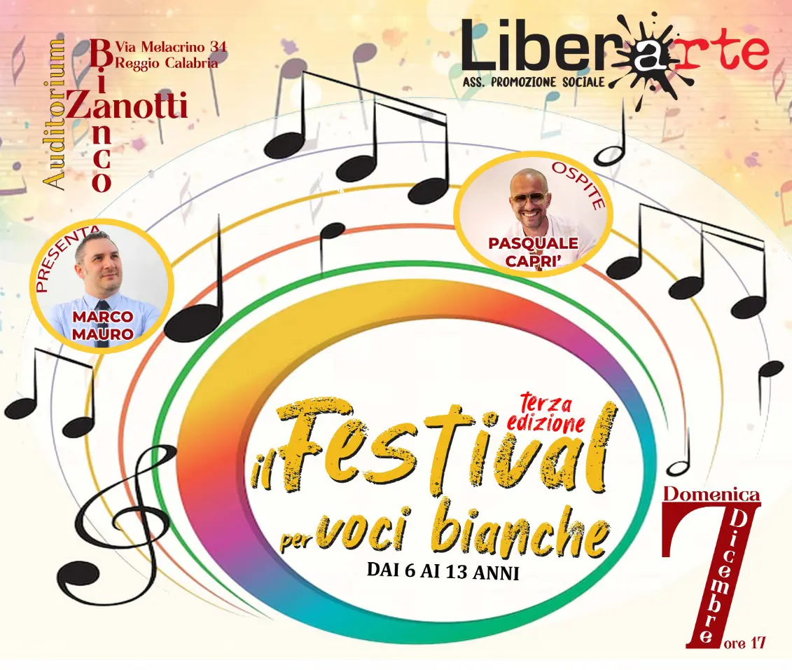 Festival Voci Bianche 2025, terza edizione pronta al debutto a Reggio\n