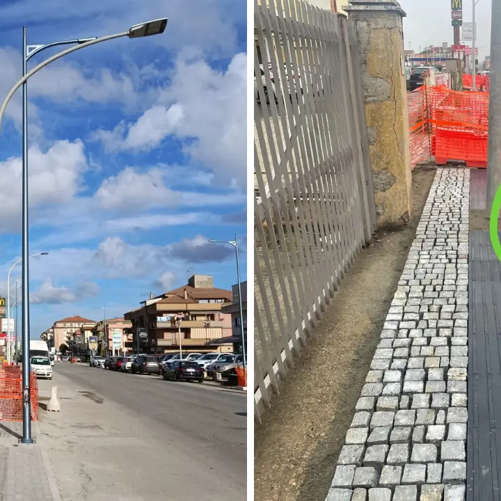 Vibo, su Viale Affaccio i vecchi lampioni in mezzo al percorso per non vedenti. Monteleone: «Nessun errore, saranno rimossi»