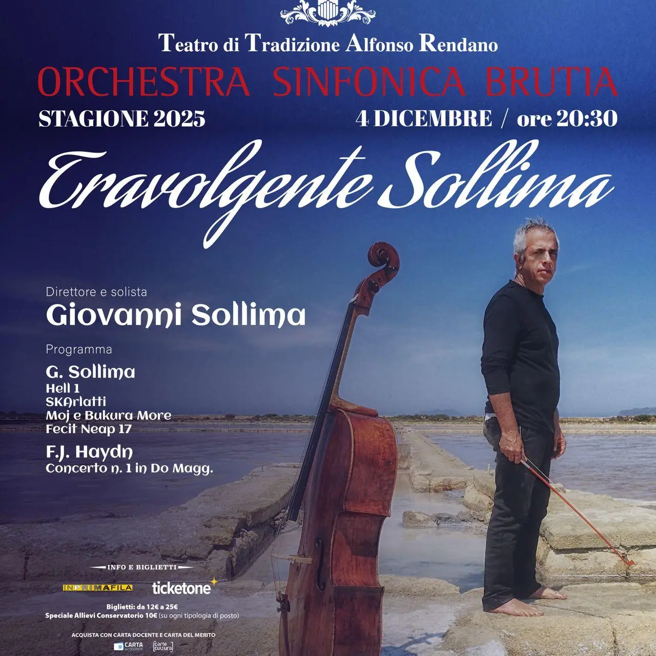 Giovanni Sollima incanta Cosenza con l’Orchestra Brutia al Rendano\n