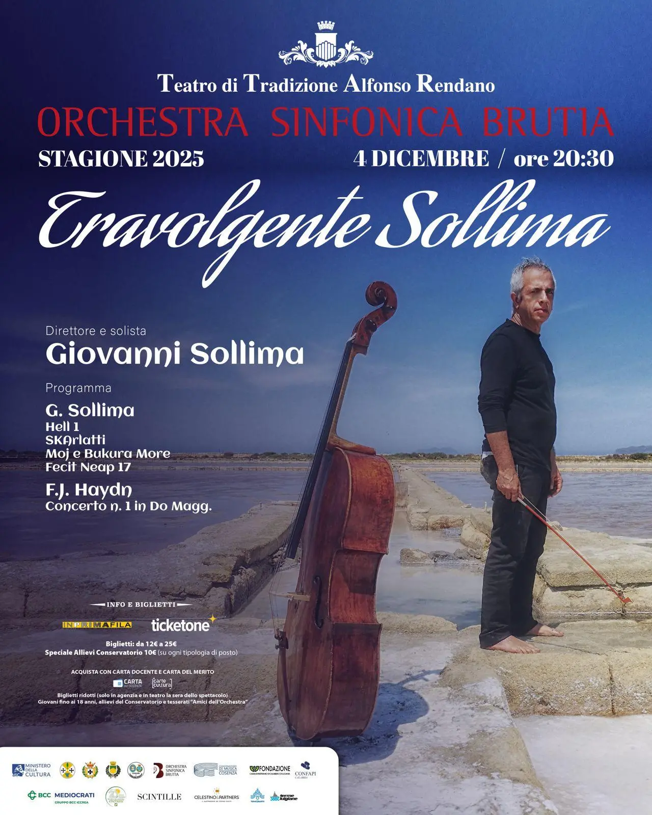 Giovanni Sollima incanta Cosenza con l’Orchestra Brutia al Rendano\n