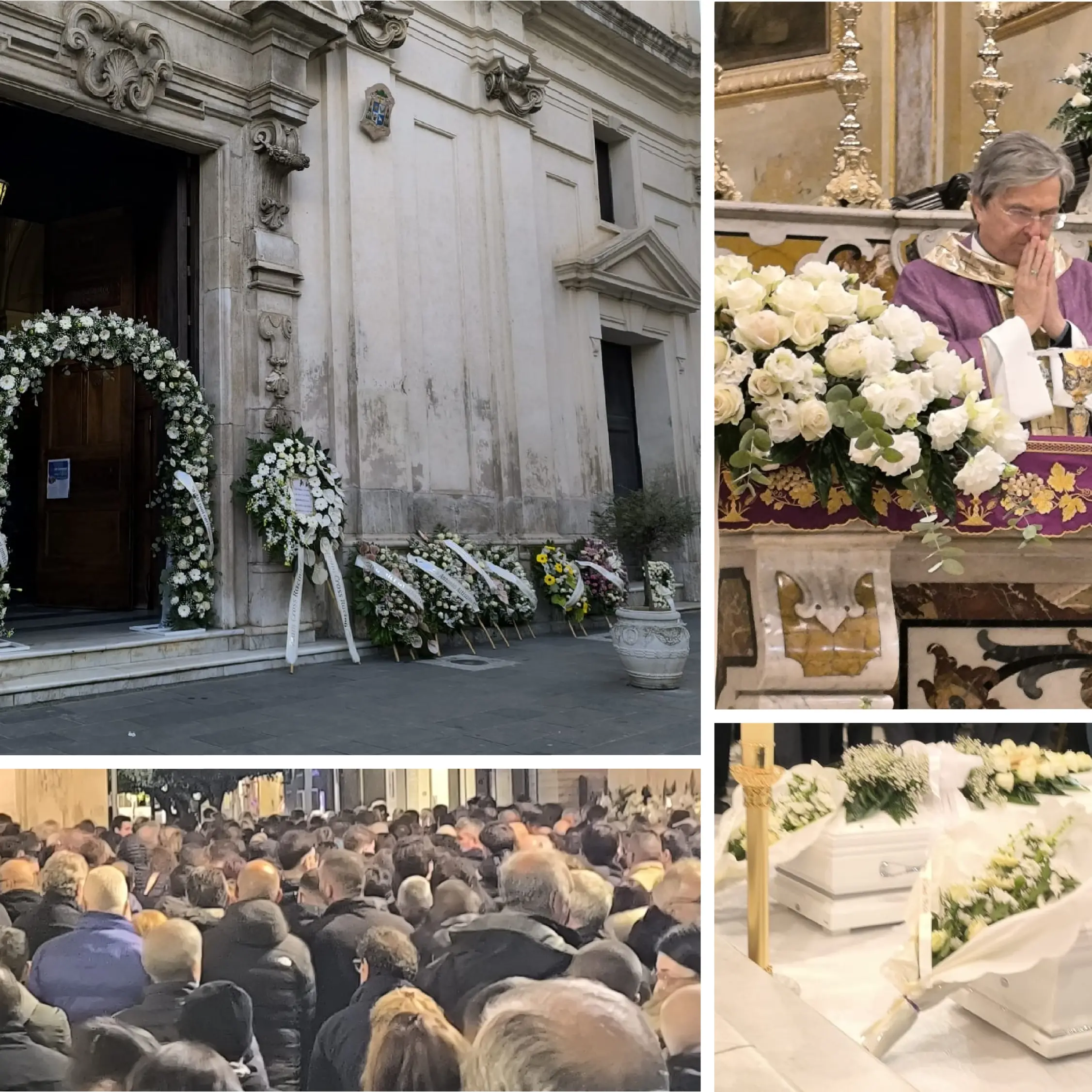 Cassano, folla commossa per l'ultimo saluto a Chiara e Antonio. Il vescovo: «Non ci sono parole, dolore indicibile»