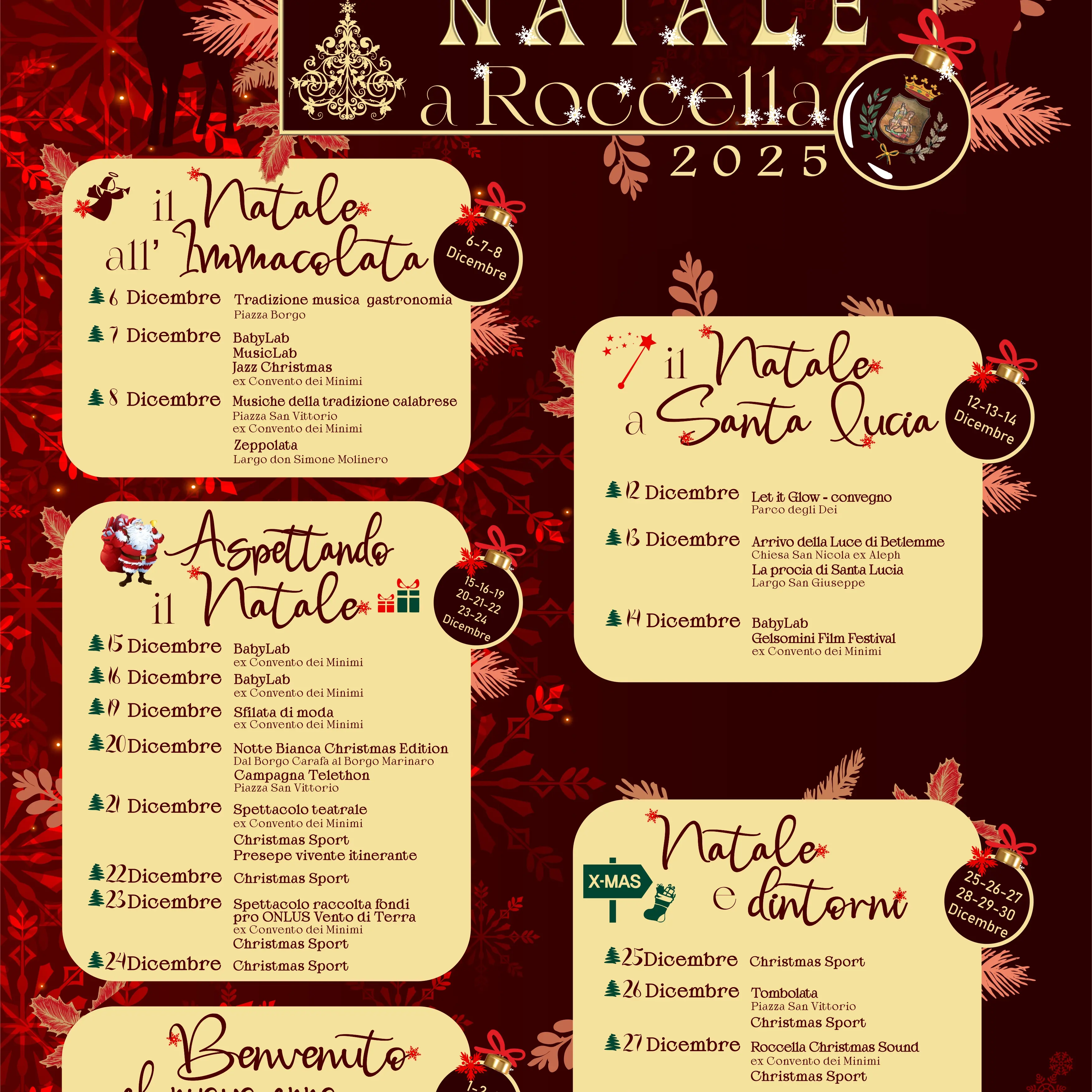 Dal 6 dicembre si inaugura il programma “Natale a Roccella 2025”\n