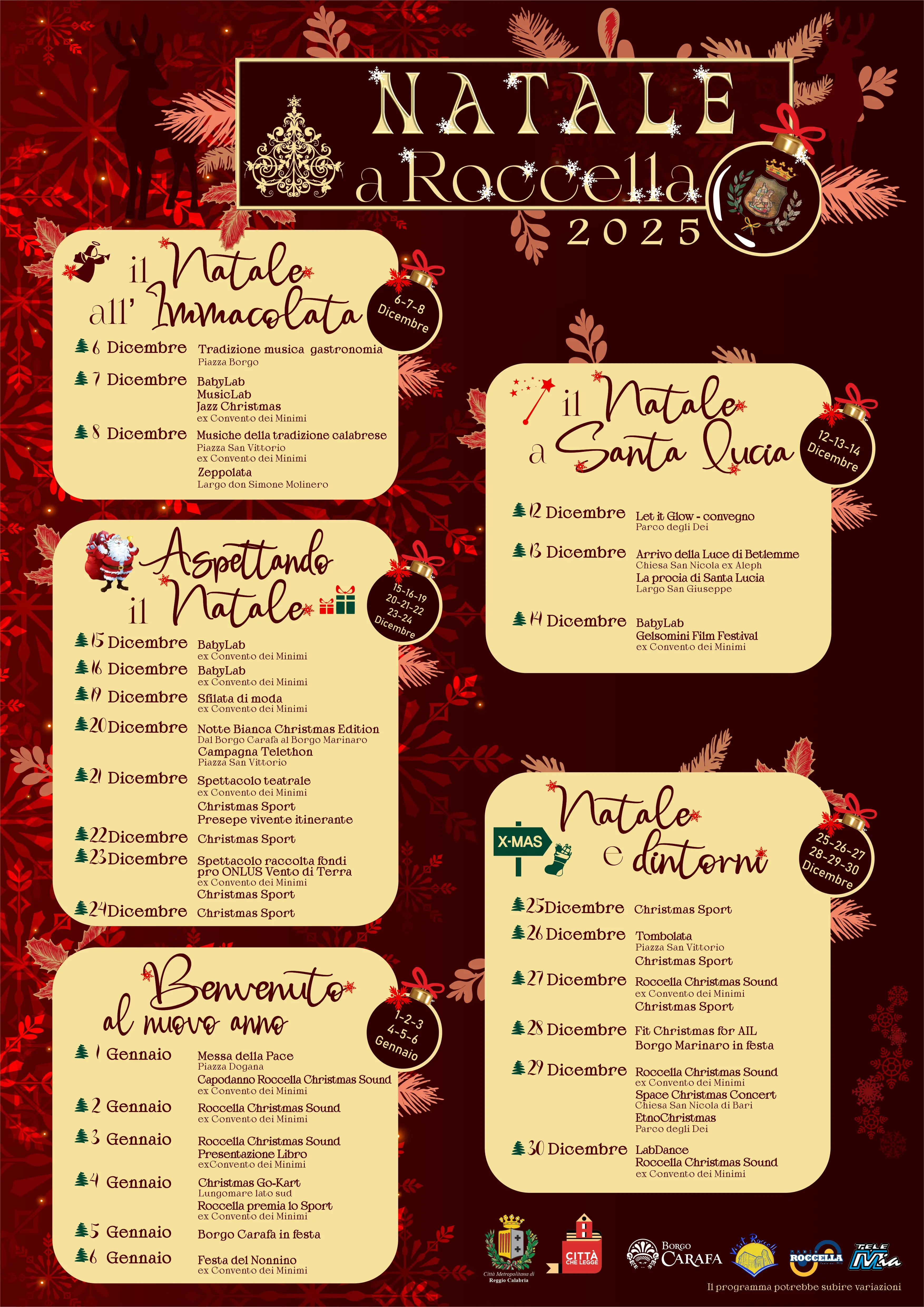Dal 6 dicembre si inaugura il programma “Natale a Roccella 2025”\n