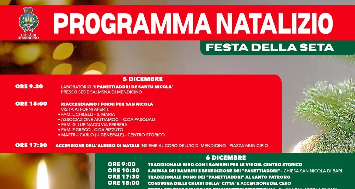 Mendicino presenta il Programma Natalizio 2025 tra tradizioni e comunità\n