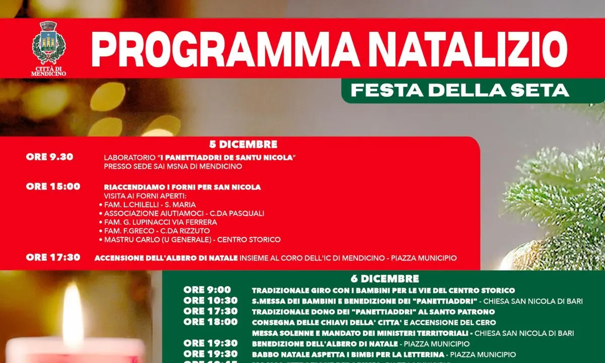 Mendicino presenta il Programma Natalizio 2025 tra tradizioni e comunità\n