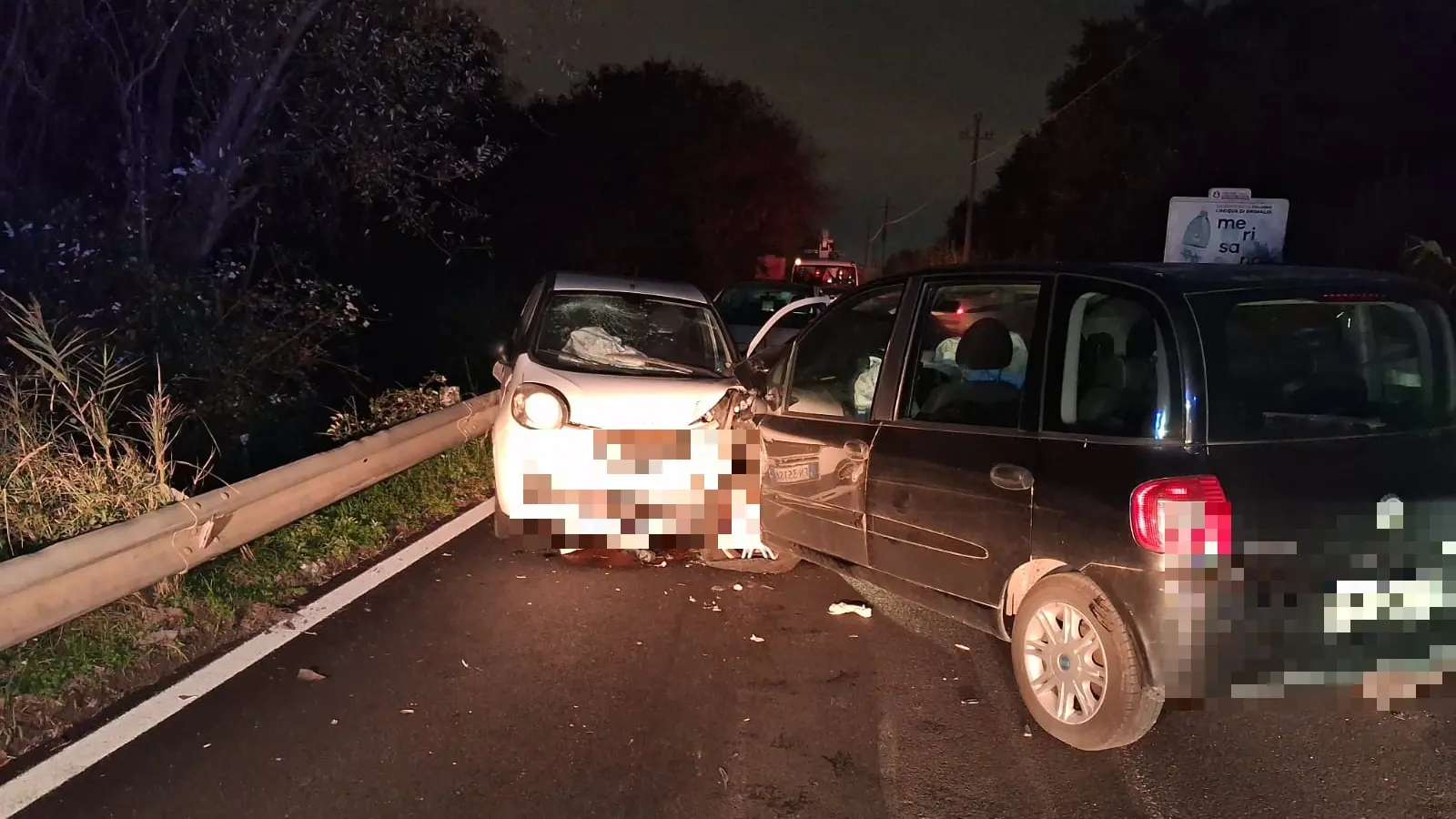 Le auto incidentate nei pressi di Zumpano