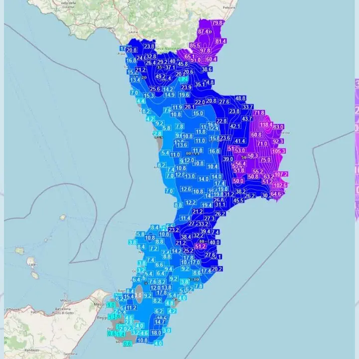Meteo, notte di nubifragi sulla Calabria jonica ma il maltempo è già finito: ecco dove è piovuto di più\n