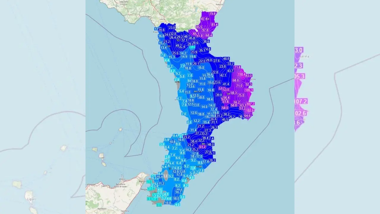 Meteo, notte di nubifragi sulla Calabria jonica ma il maltempo è già finito: ecco dove è piovuto di più\n