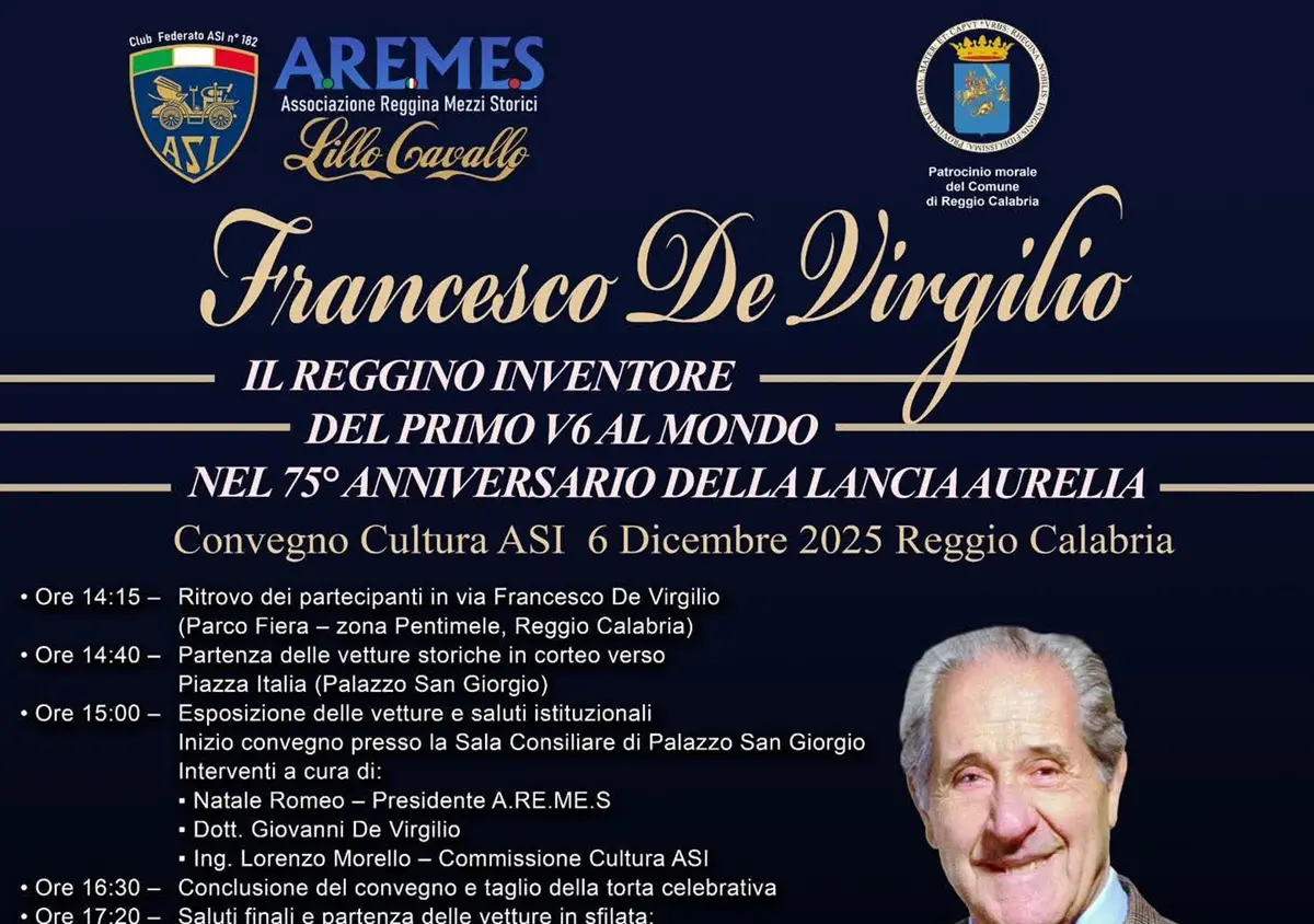 Auto storiche, a Reggio il convegno nazionale e\u00A0l’omaggio al reggino Francesco De Virgilio\n