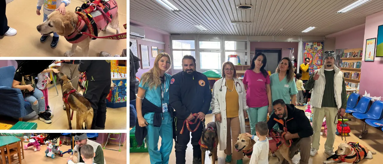 Visita a quattro zampe all’ospedale di\u00A0Lamezia: così Mae, Lily e Butcher hanno\u00A0donato un sorriso ai più piccoli\n
