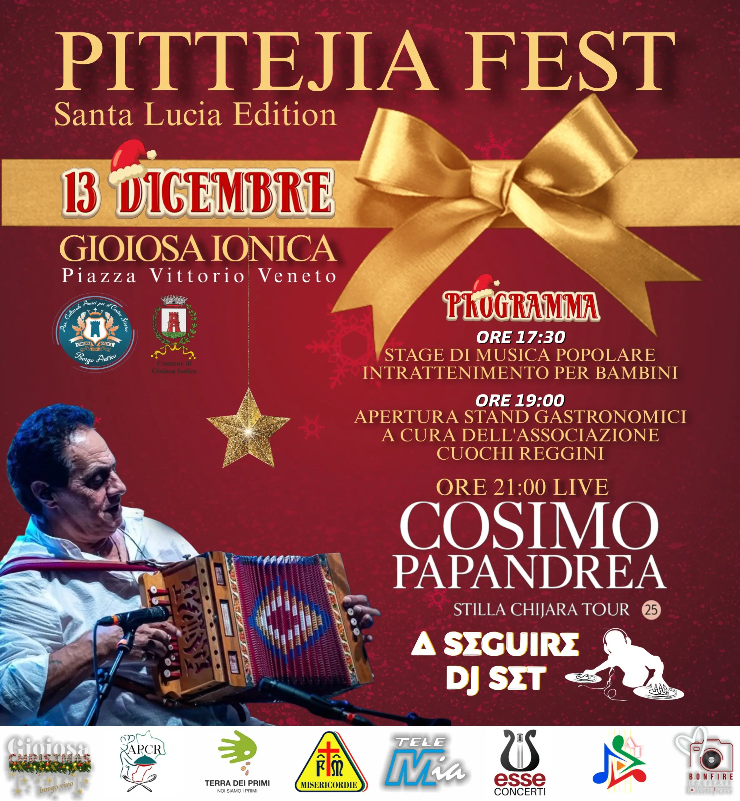 Pittejia Fest – Santa Lucia Edition: a Gioiosa Ionica il Natale si accende di tradizione e musica\n