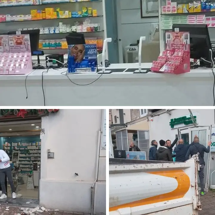 Tropea, rapina con spaccata alla farmacia Centrale: portati via (pochi) contanti e le casse elettroniche