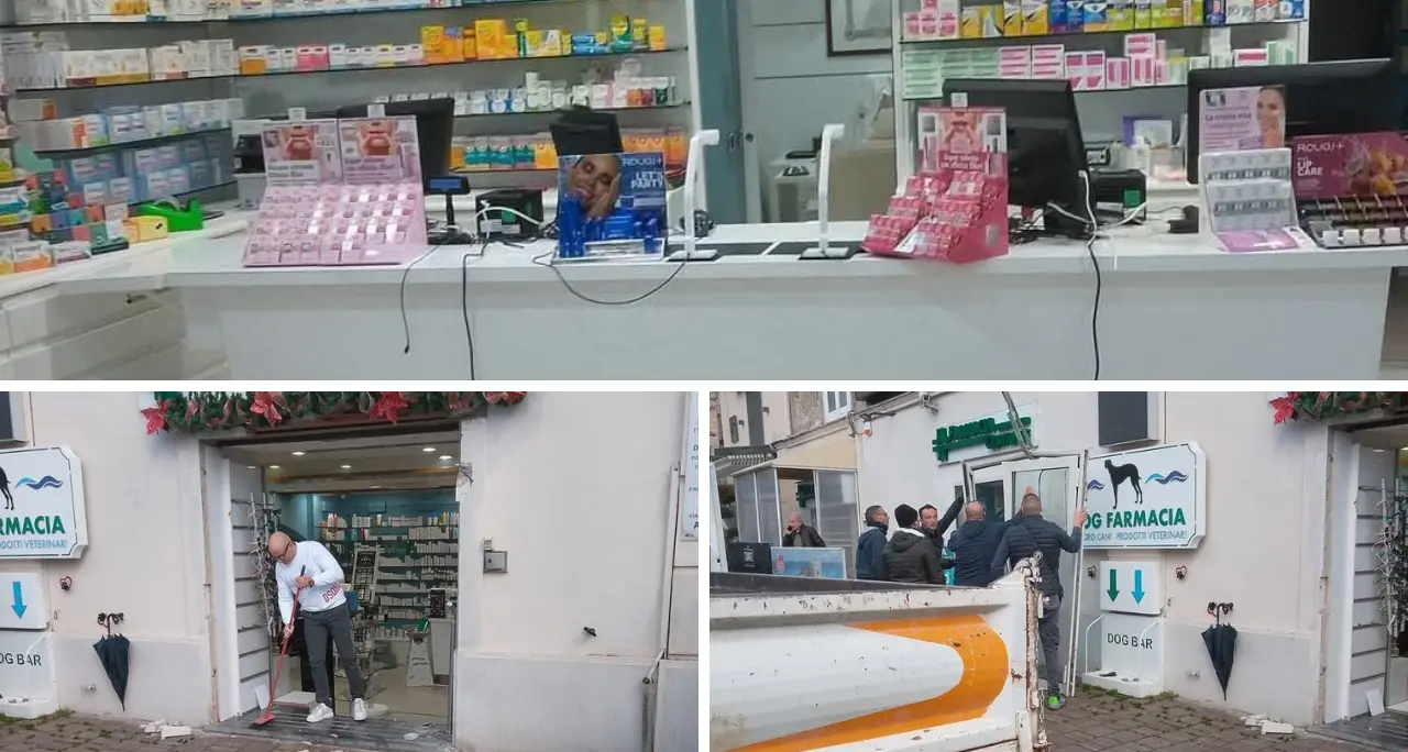 Tropea, rapinata in piena notte la farmacia Centrale: porta agganciata e divelta con un’auto rubata