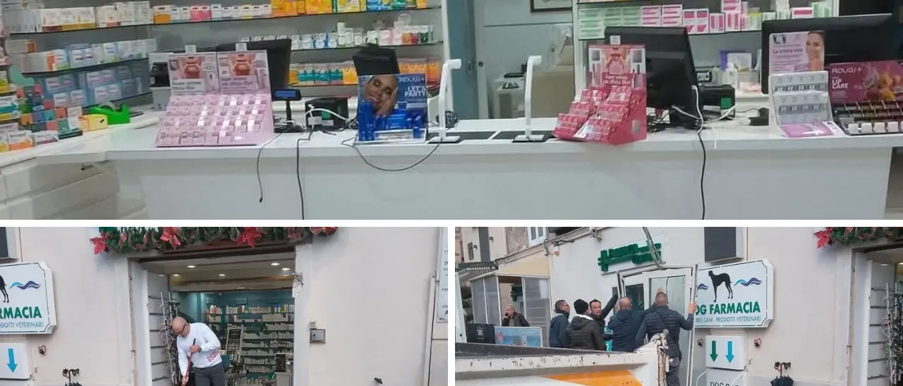 Tropea, rapinata in piena notte la farmacia Centrale: porta agganciata e divelta con un’auto rubata