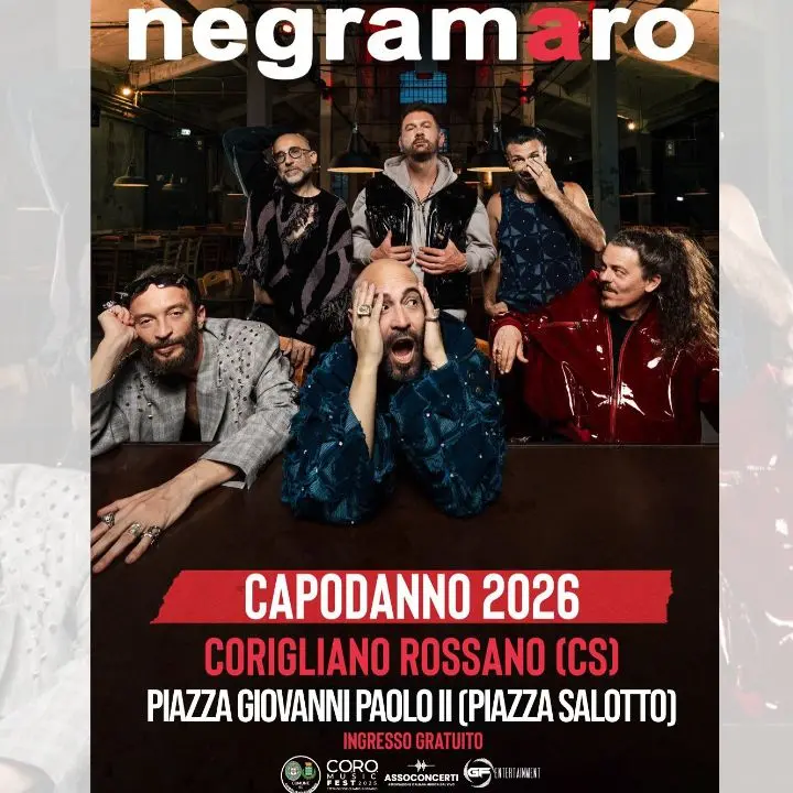 Capodanno a Corigliano Rossano, è ufficiale: concerto in piazza con i Negramaro