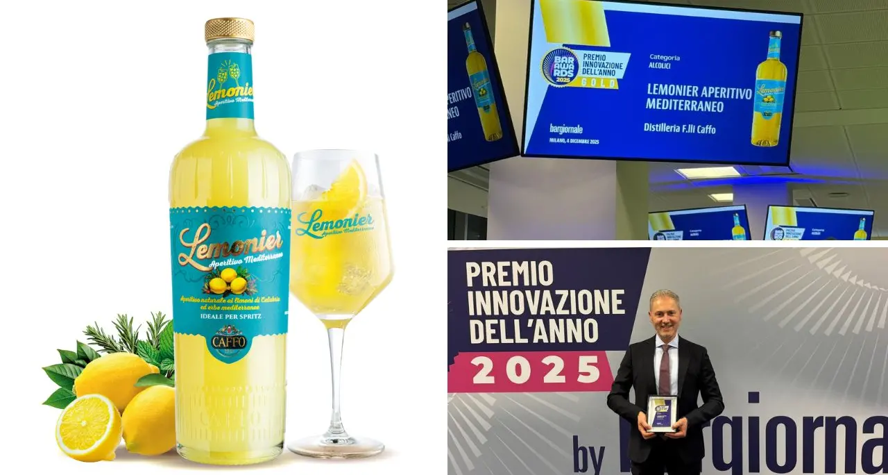 Lemonier Aperitivo Mediterraneo vince il Barawards Premio Innovazione dell’anno 2025 nella categoria alcolici e super alcolici\n
