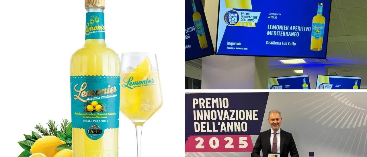 Lemonier Aperitivo Mediterraneo vince il Barawards Premio Innovazione dell’anno 2025 nella categoria alcolici e super alcolici\n