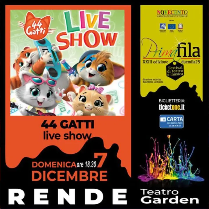 Rende, domenica a teatro con il live show “44 gatti”