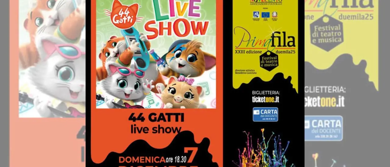 Rende, domenica a teatro con il live show “44 gatti”