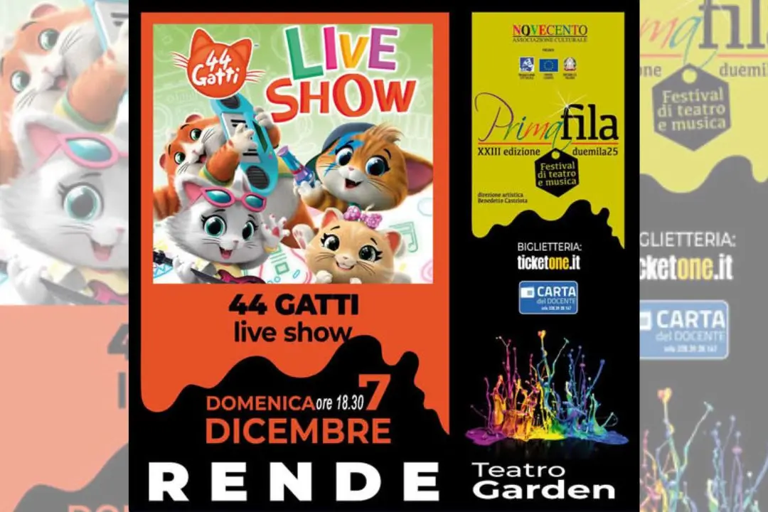 Rende, domenica a teatro con il live show “44 gatti”