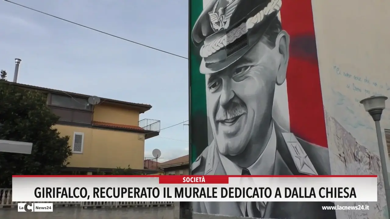 Girifalco, recuperato il murale dedicato a Dalla Chiesa
