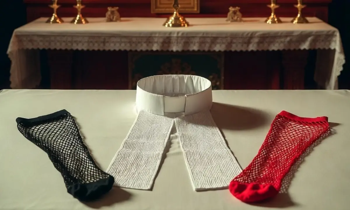 A qualcuno piace strano: un prete scoperto sull’altare con due dominatrici