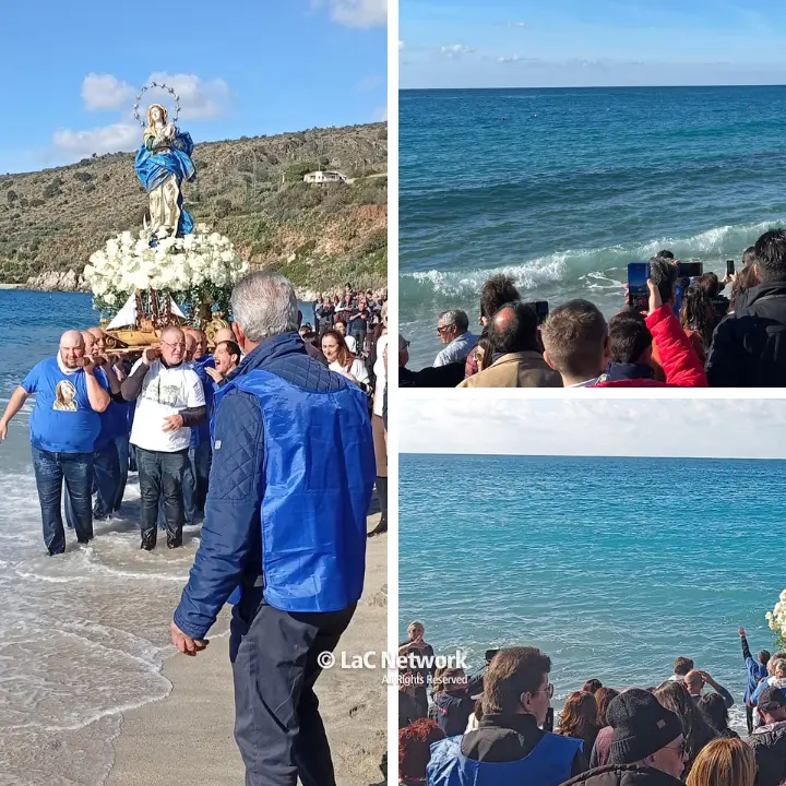 A Nicotera Marina la suggestiva processione in mare dell’Immacolata, giornata di fede e tradizioni\u00A0sotto un sole caldo