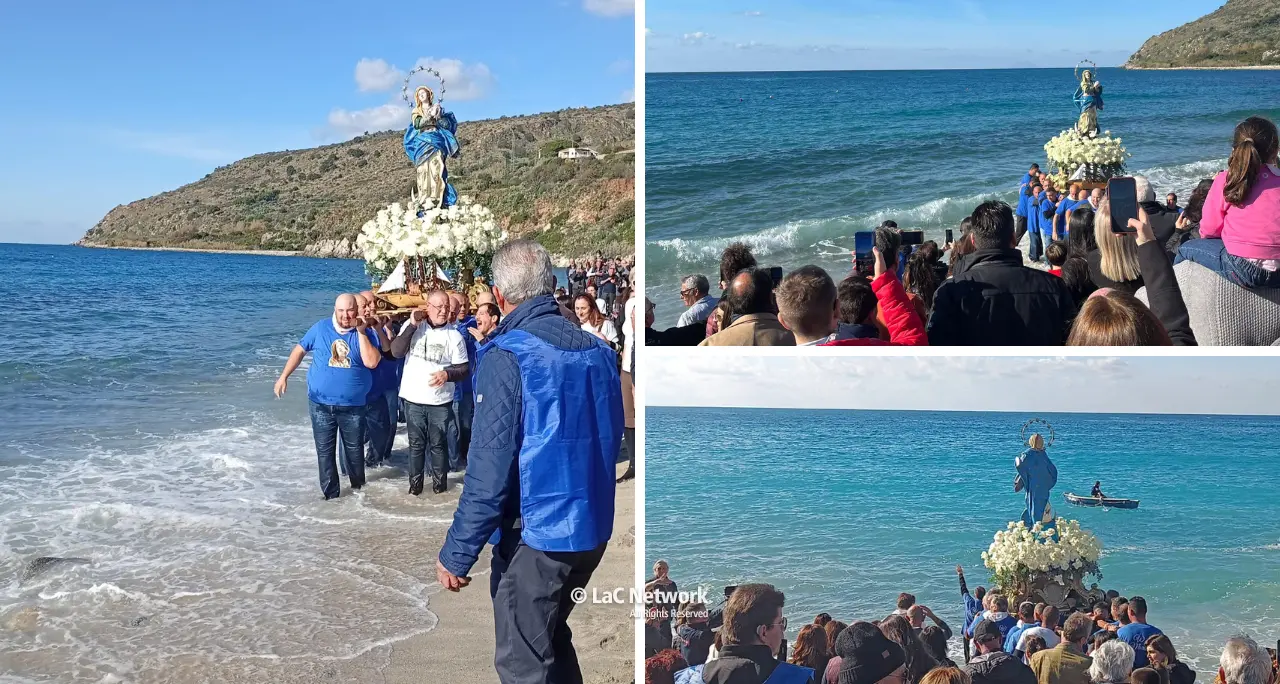 A Nicotera Marina la suggestiva processione in mare dell’Immacolata, giornata di fede e tradizioni\u00A0sotto un sole caldo