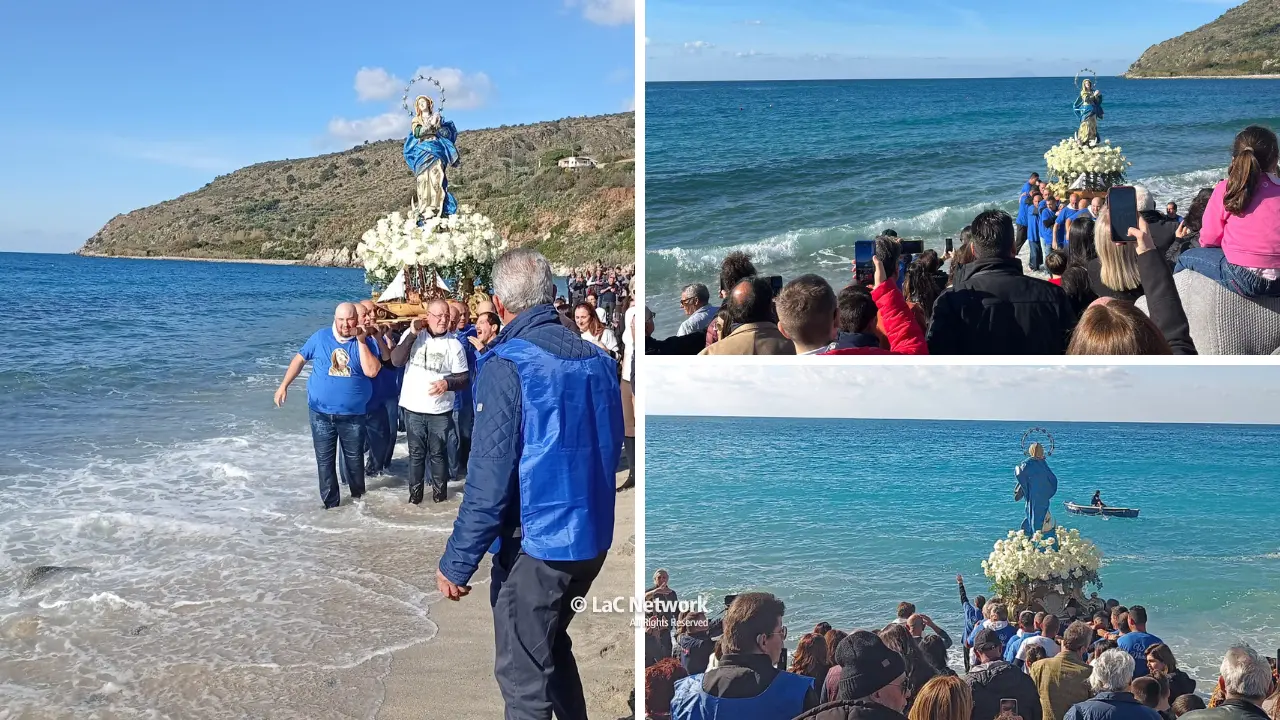 A Nicotera Marina la suggestiva processione in mare dell’Immacolata, giornata di fede e tradizioni\u00A0sotto un sole caldo