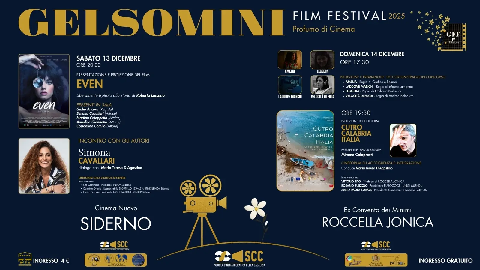 Gelsomini Film Festival 2025, tra Siderno e Roccella: Cavallari, “Even”, i corti e il docufilm su Cutro per un’edizione di forte identità civile\n