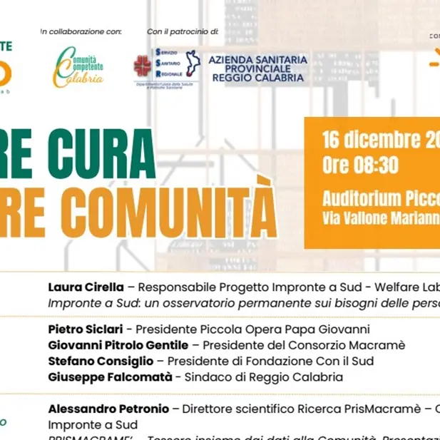 Generare cura e\u00A0costruire comunità a Reggio, i due appuntamenti finali del progetto Impronte a Sud – Welfare Lab\n