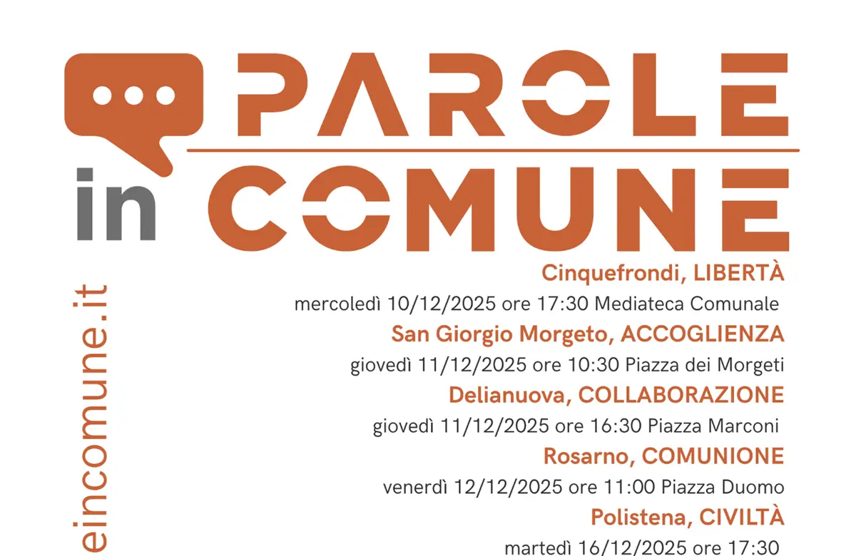 Parole in Comune,\u00A0il percorso di animazione territoriale promosso dal Csv dei Due Mari nella Piana di Gioia Tauro\n