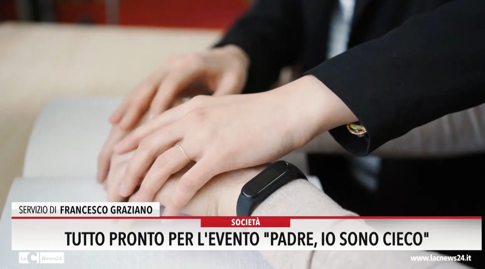 Tutto pronto per l'evento Padre io sono cieco