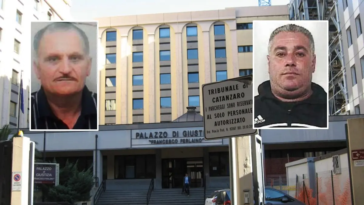 <p>La Corte d'Assise di Catanzaro e nei riquadri a sinistra Domenico Valenti, a destra Salvatore Barone</p>\\n