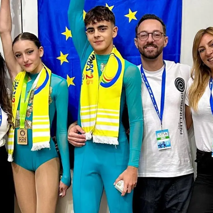 Asd Pattinaggio Lamezia, trionfo europeo in Portogallo:\u00A0Gianfranco Felletti e Federica Gaetano conquistano la medaglia d'oro\n