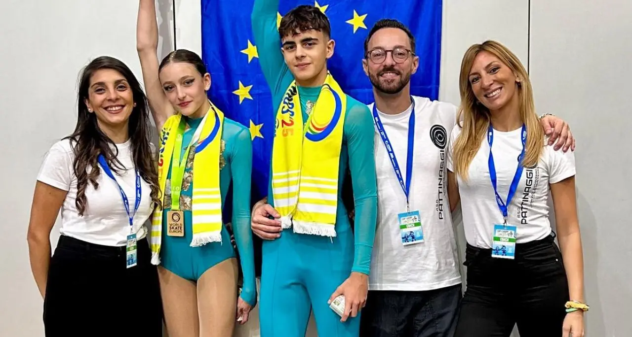 Asd Pattinaggio Lamezia, trionfo europeo in Portogallo:\u00A0Gianfranco Felletti e Federica Gaetano conquistano la medaglia d'oro\n
