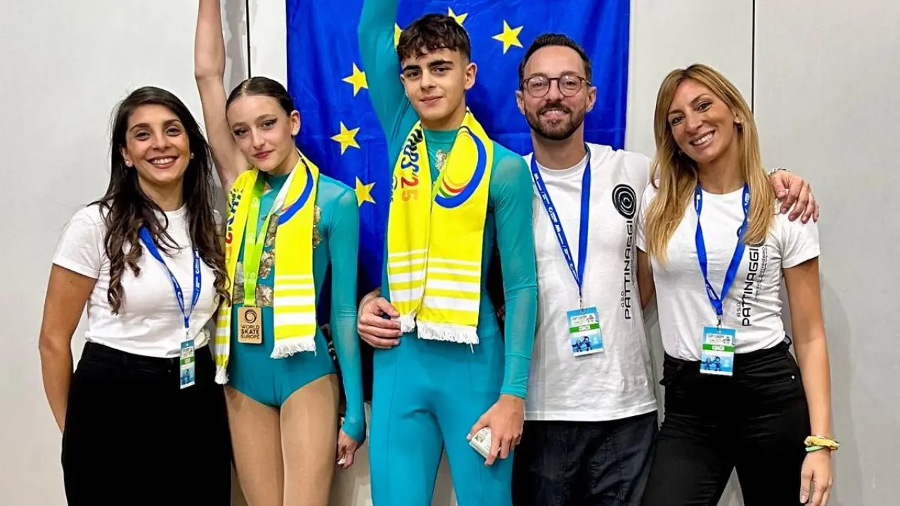 Asd Pattinaggio Lamezia, trionfo europeo in Portogallo:\u00A0Gianfranco Felletti e Federica Gaetano conquistano la medaglia d'oro\n