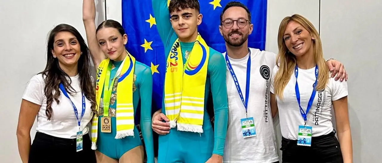 Asd Pattinaggio Lamezia, trionfo europeo in Portogallo:\u00A0Gianfranco Felletti e Federica Gaetano conquistano la medaglia d'oro\n