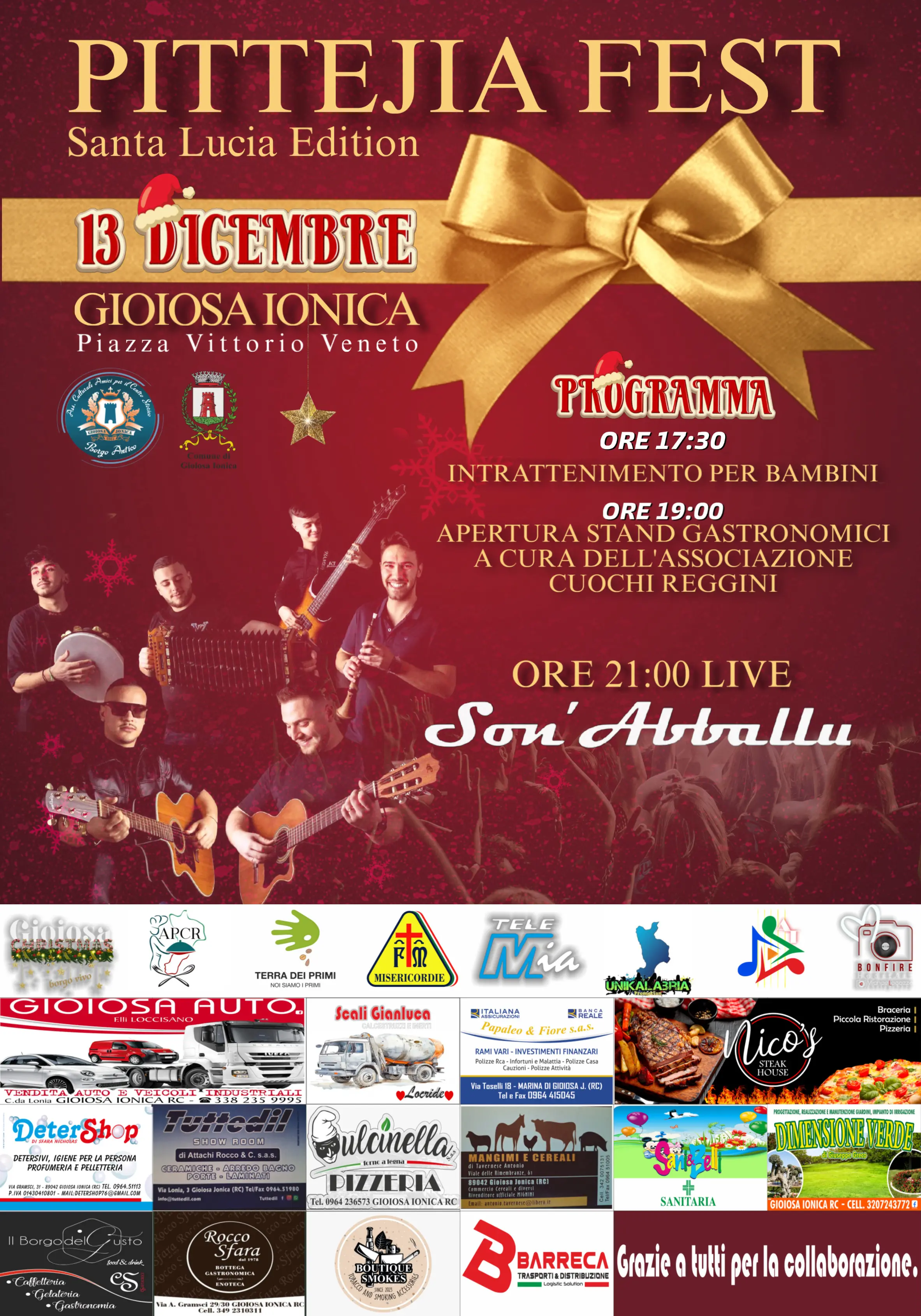 Gioiosa Ionica accende il Natale con il Pittejia Fest -\u00A0Santa Lucia Edition\n