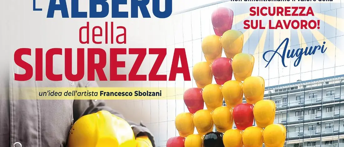 A Gioia Tauro l’«Albero per la sicurezza»: caschi al posto delle luci per ricordare le vittime e richiamare alla responsabilità\n