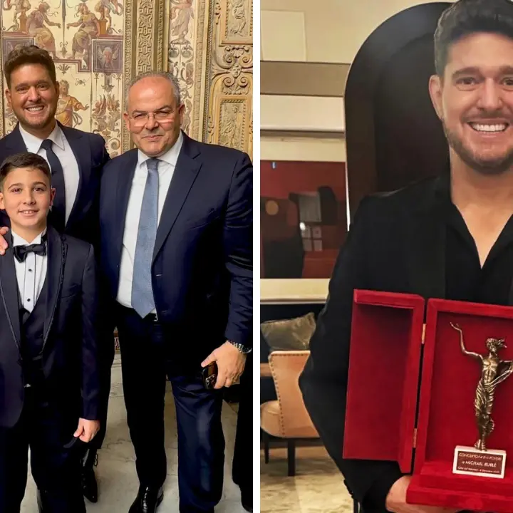“Concerto con i Poveri” con Michael Bublé: la scultura del Cristo Risorto\u00A0dei maestri\u00A0orafi\u00A0Affidato donata al cantante canadese\n