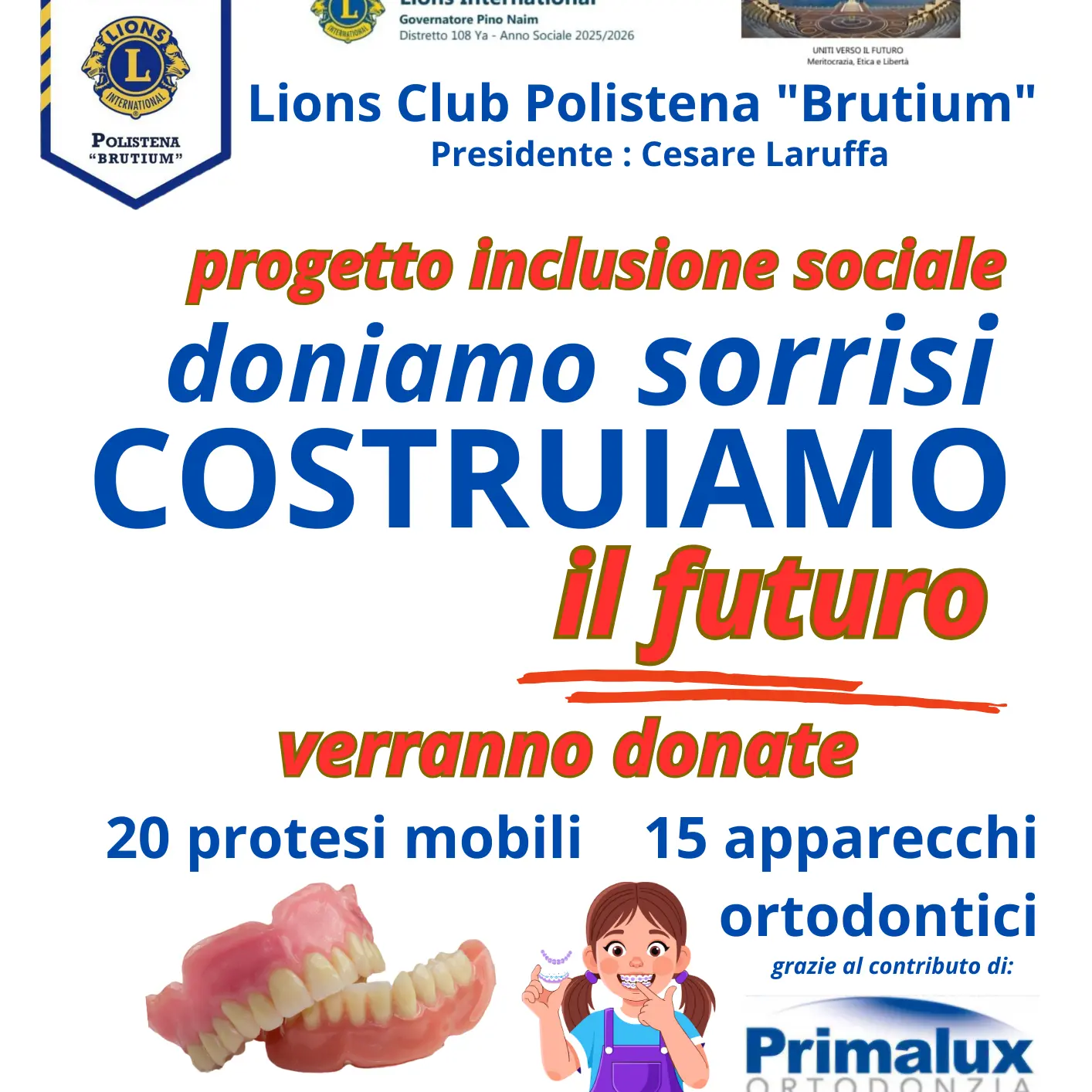 A Polistena al via l’iniziativa promossa dal Lions Club\u00A0“Doniamo un sorriso, costruiamo il futuro”\n