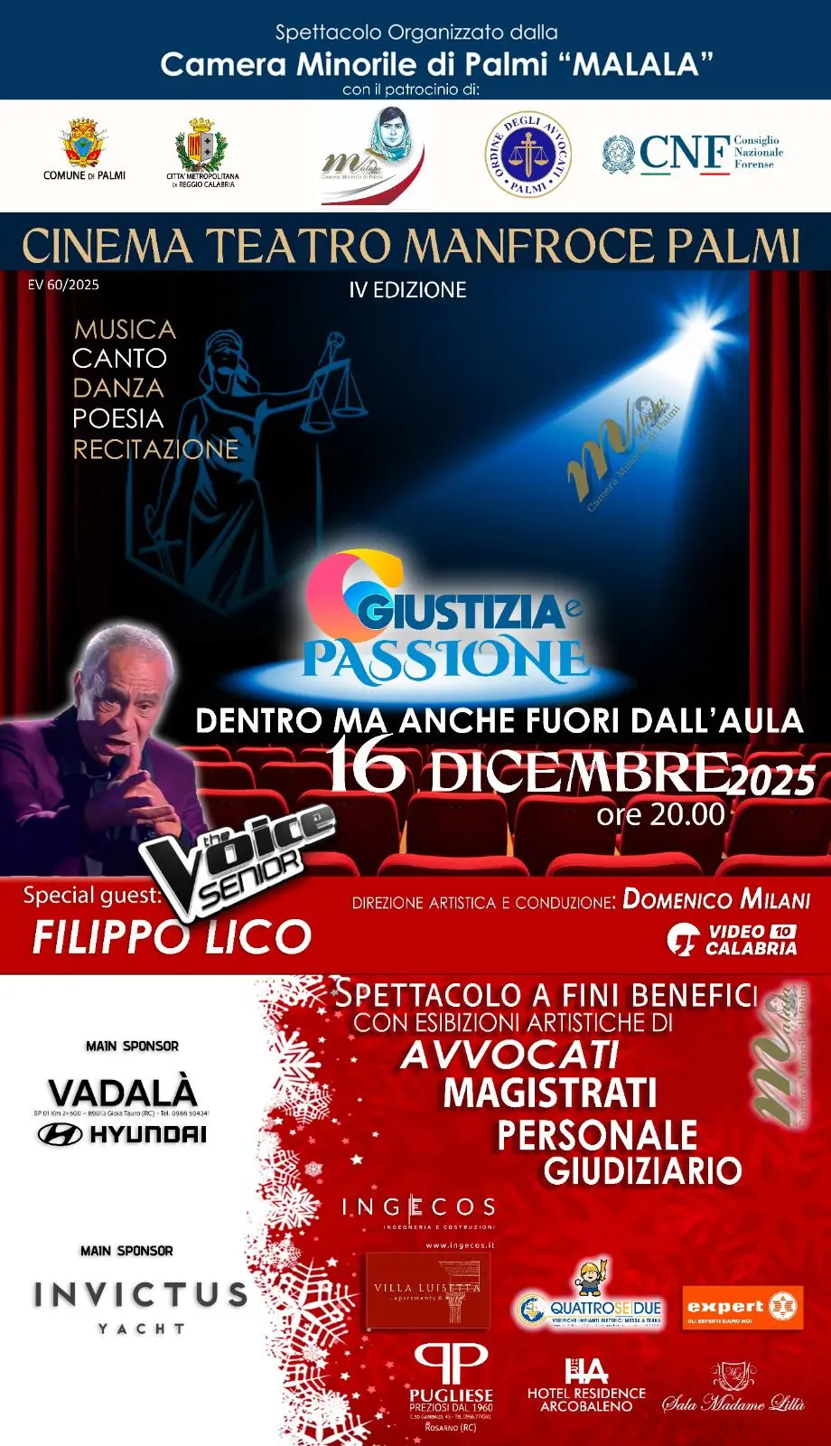 Palmi,\u00A0“Giustizia e Passione” torna al Manfroce: dalla IV edizione nasce il progetto sociale “Note di Speranza”\n