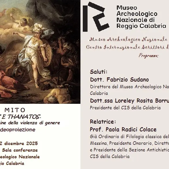 Reggio, al MArRC una conferenza su “Eros e Thanatos”: dal mito le radici della violenza di genere\n