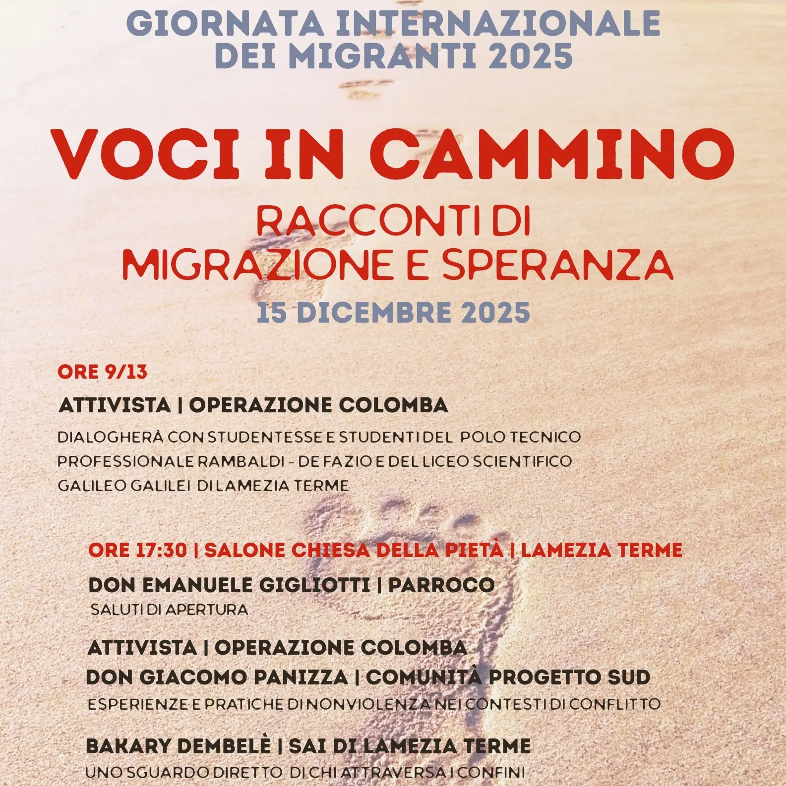 Lamezia, “Voci in cammino – racconti di migrazione e speranza” per celebrare la giornata mondiale dei migranti\n