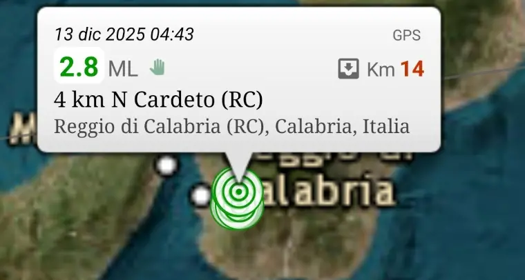 Sciame sismico nel Reggino, in meno di tre giorni registrate 28 scosse con epicentro a Cardeto
