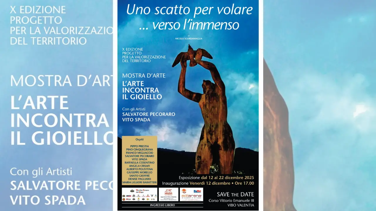 Vibo, le opere di Pecoraro e Spada protagoniste della decima edizione della mostra d’arte ospitata a “Save the Date”\n