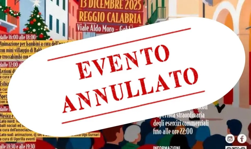 Reggio, annullato l’evento natalizio\u00A0in programma sul Viale Aldo Moro\n